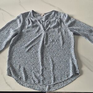 Chic Blue Floral Women's Blouse